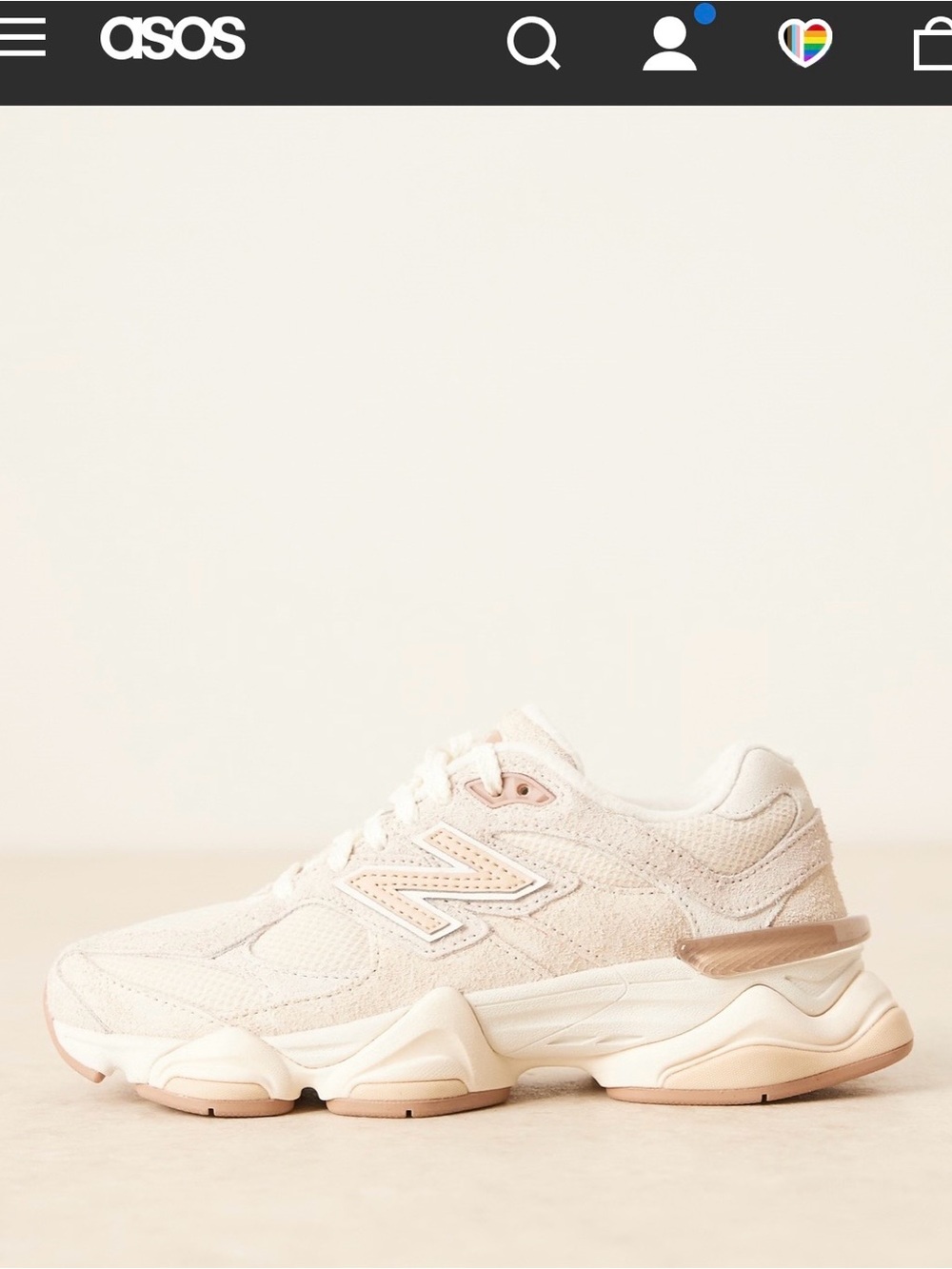 New Balance 9060 Beige White Sneakers - Picture 9 of 10
